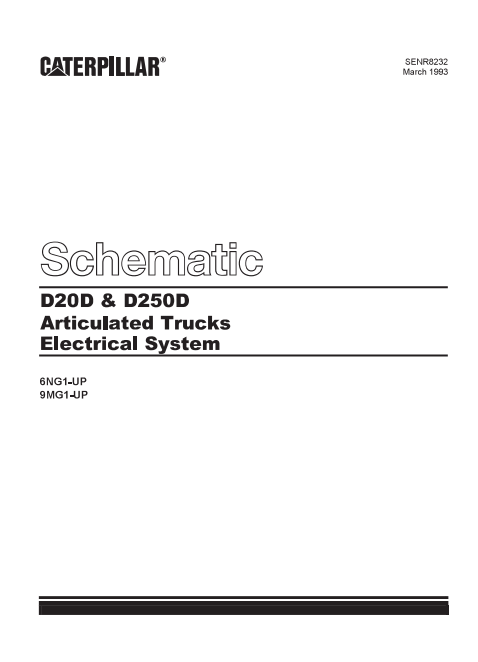 Caterpillar Cat D250D Articulated Truck Electrical and Hydraulic Schematic Manual PDF | S/N 6NG