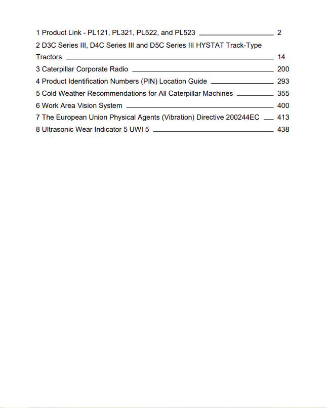 Caterpillar Cat D3C III Track-type Tractor Operation and Maintenance Manual PDF | S/N 4TS