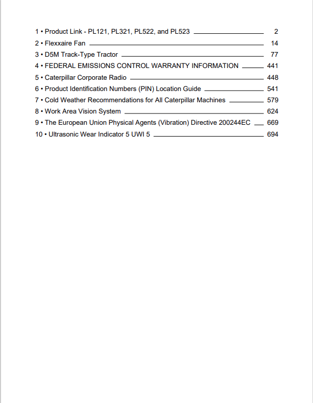 Caterpillar Cat D5M Track-type Tractor Operation and Maintenance Manual PDF | S/N 3CR
