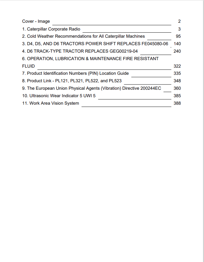 Caterpillar Cat D6C Track-type Tractor Operation and Maintenance Manual PDF | S/N 10K