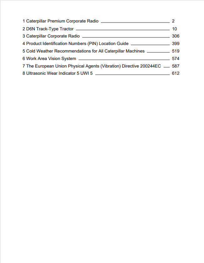 Caterpillar Cat D6M Track-type Tractor Operation and Maintenance Manual PDF | S/N PER