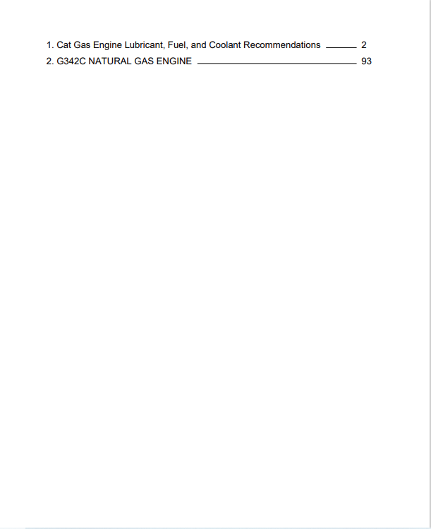 Caterpillar Cat G342C Gas Engine Operation and Maintenance Manual PDF | S/N 71B
