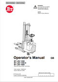 FORKLIFT BT LSV 1250, BT LSV 1250-8, BT LSV 1600 OPERATOR MANUAL PDF