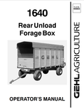 GEHL 1640 REAR UNLOAD FORAGE BOX OPERATOR MANUAL 909855- PDF