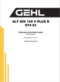 GEHL ALT 950 145 V PLUS D ST4 S1 TELESCOPIC ARTICULATED LOADER REPAIR MANUAL 647829 - PDF