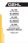 GEHL AL 140, AL 240, AL 340, AL 440, AL 540 ARTICULATED LOADER OPERATOR MANUAL 918496 - PDF