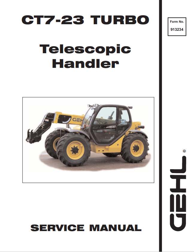 GEHL CT7-23 TURBO TELECOPIC HANDLER SERVICE MANUAL 913234 - PDF
