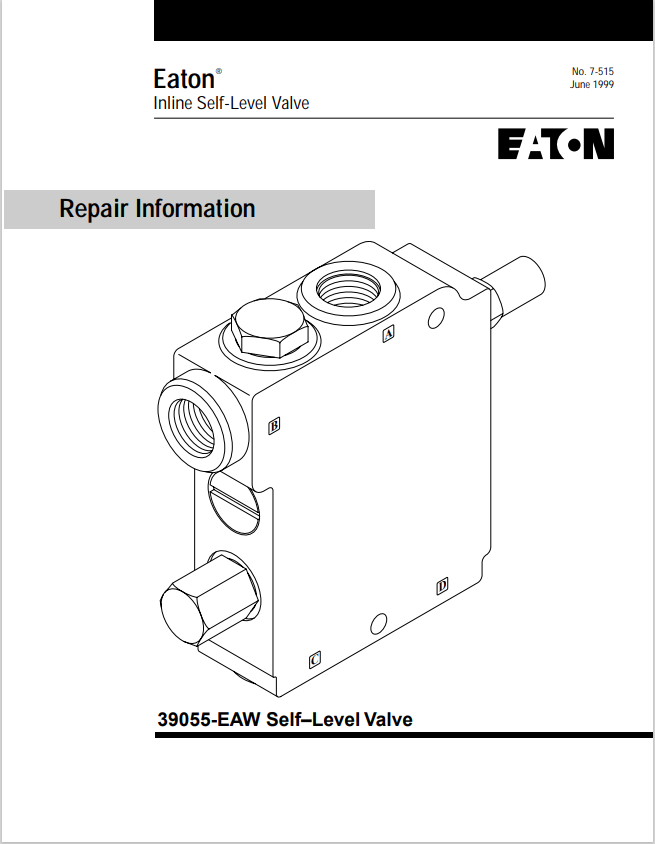 GEHL EATON 39055-EAW INLINE SELF–LEVEL VALVE REPAIR MANUAL 915184 - PDF