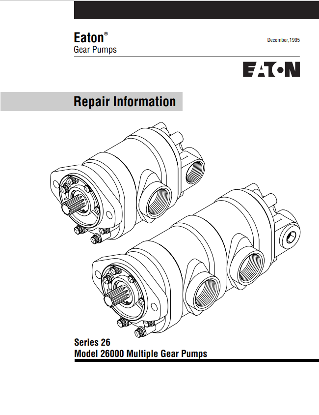 GEHL EATON MODEL 26000 MULTIPLE GEAR PUMP SERIES 26 REPAIR MANUAL 915184 - PDF