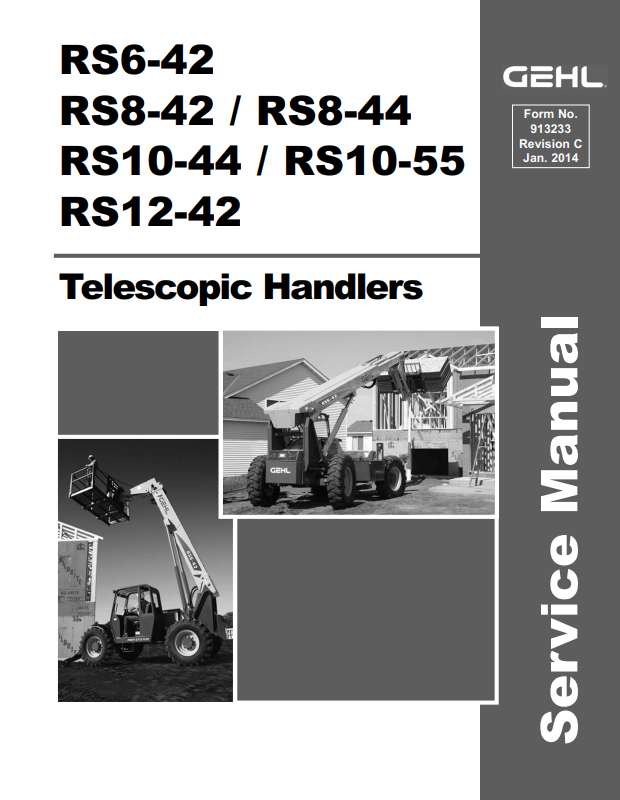 GEHL RS6-42, RS8-42, RS8-44, RS10-44, RS10-55, RS12-42 TELESCOPIC HANDLER SERVICE MANUAL 913233 - PDF