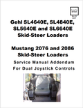 GEHL SL4640E, SL4840E, SL5640E, SL6640E MUSTANG 2076 AND 2086 SKID STEER LOADER SERVICE MANUAL 917231 - PDF