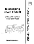 GEHL TELECOPING BOOM FORKLIFT DYNALIFT SERIES MODEL 883, 1083 SHOP MANUAL 907330 - PDF