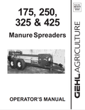 GHEL 175, 250, 325, 425 MANURE SPREADER OPERATOR MANUAL 907074- PDF