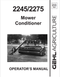 GHEL 2245, 2275 MOWER CONDITIONER OPERATOR MANUAL 907091- PDF