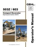 GHEL 503Z, 603 COMPACT EXCAVATOR OPERATOR MANUAL 918070 - PDF