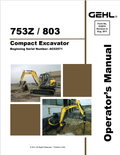 GHEL 753Z, 803 COMPACT EXCAVATOR OPERATOR MANUAL 918074 - PDF
