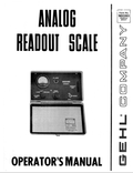 GHEL ANALOG READOUT SCALE OPERATOR MANUAL 902283 - PDF