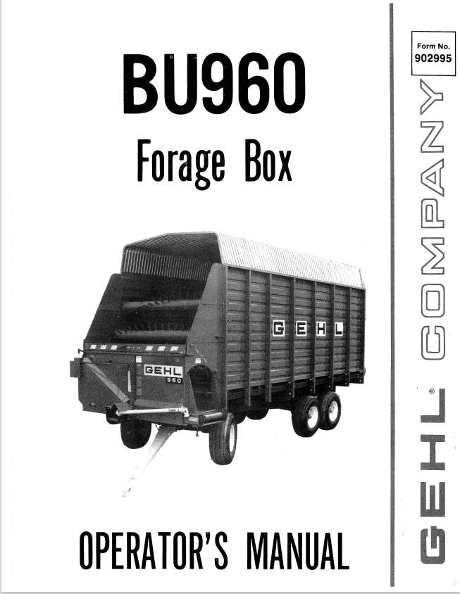 GHEL BU960 FORAGE BOX OPERATOR MANUAL 902995 - PDF
