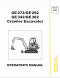 GHEL GE 272, GE 292, GE 342, GE 362 CRAWLER EXCAVATOR OPERATOR MANUAL 908125 - PDF