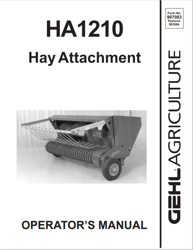 GHEL HA1210 HAY ATTACHMENT OPERATOR MANUAL 907083- PDF