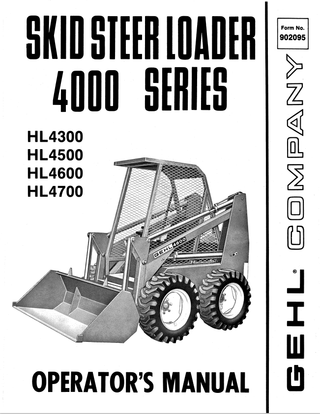 GHEL HL 4300, 4500, 4600, 4700 SKID STEER LOADER 4000 SERIES OPERATOR MANUAL 902095 - PDF