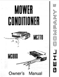 GHEL MC770, MC880 MOWER CONDITIONER OWNER MANUAL 901825 - PDF