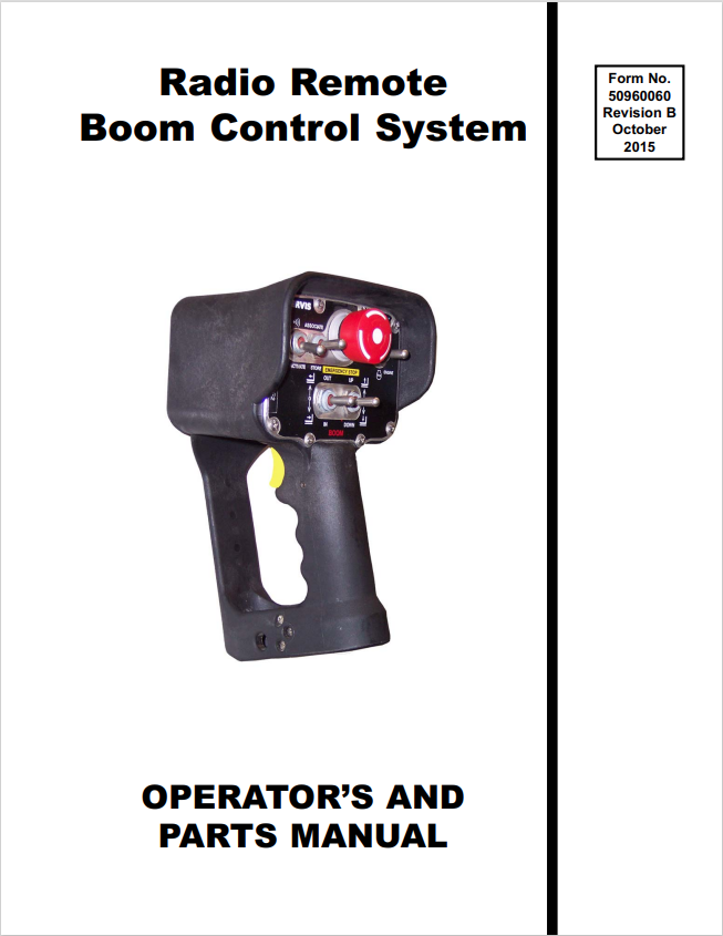 GHEL RADIO REMOTE BOOM CONTROL SYSTEM OPERATOR AND PARTS MANUAL 50960060 - PDF