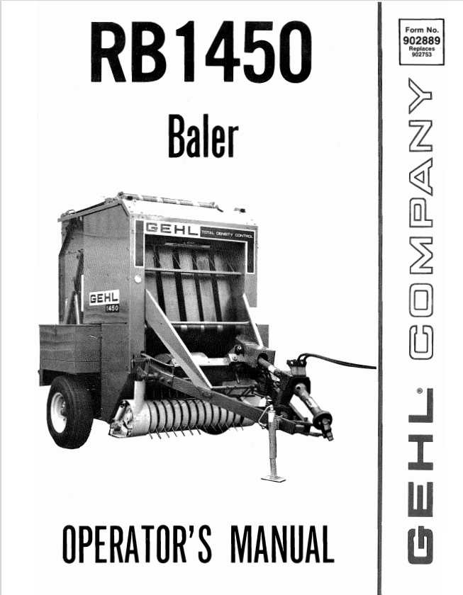 GHEL RB1450 BALER OPERATOR MANUAL 902889 - PDF