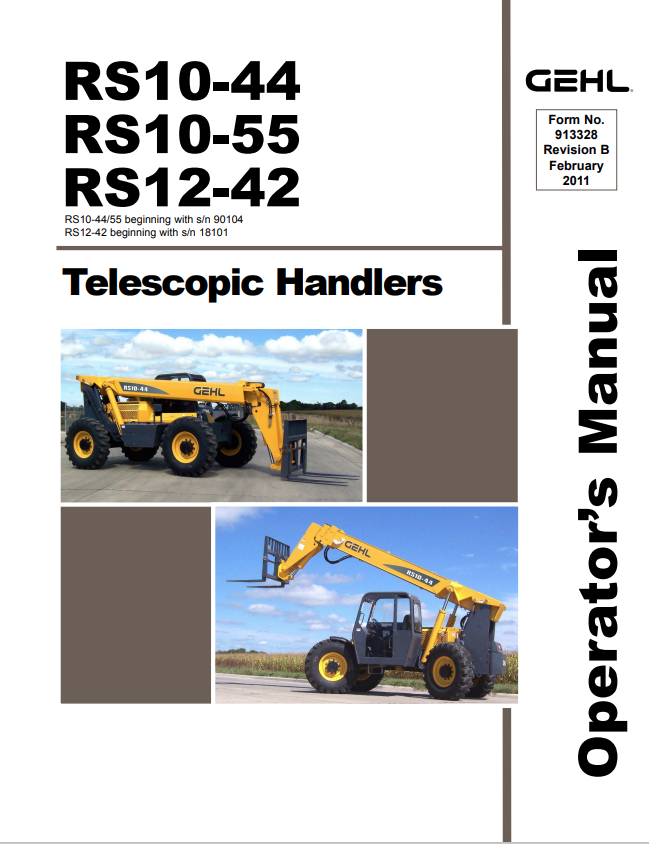 GHEL RS10-44, RS10-55, RS12-42 TELESCOPIC HANDLER OPERATOR MANUAL 913328 - PDF