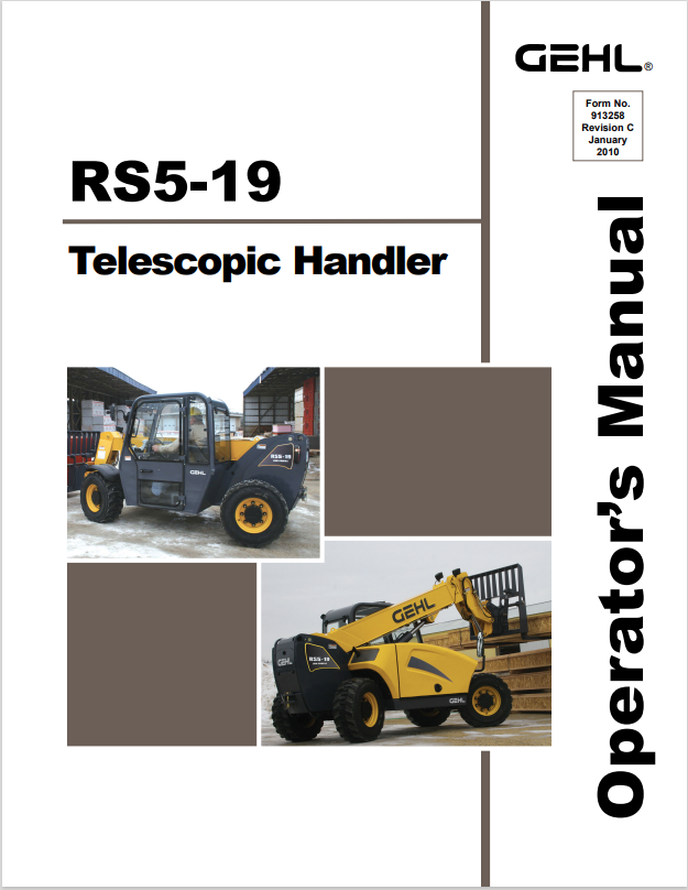 GHEL RS5-19 TELESCOPIC HANDLER OPERATOR MANUAL 913258 - PDF
