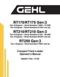 GHEL RT175, RT175 GEN:3, RT210, RT210 GEN:3, RT250 GEN:3 COMPACT TRACK LOADER OPERATOR MANUAL 50940411 - PDF