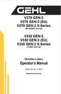 GHEL V270 GEN:2, V270 GEN:2 (EU), V270 GEN:2 X-SERIES, V330 GEN:2, V330 GEN:2 (EU), V330 GEN:2 X-SERIES SKID-STEER LOADER OPERATOR MANUAL 50950150 - PDF