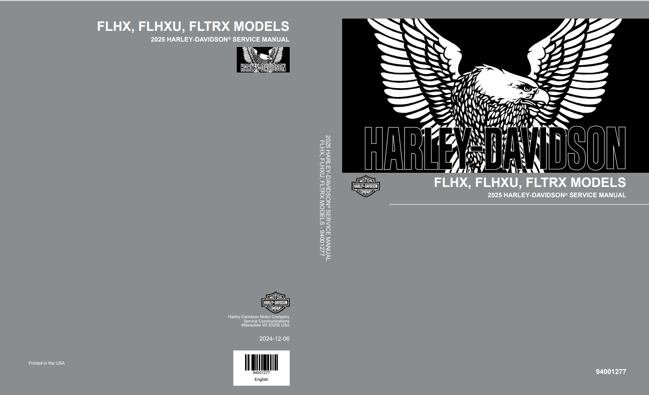 HARLEY-DAVIDSON 2025 FLHX, FLHXU, FLTRX SERVICE MANUAL 94001277 - PDF&nbsp;