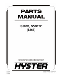 
HYSTER FORKLIFT S50CT, S50CT2, B267 PARTS MANUAL 4120776 PDF 2020
