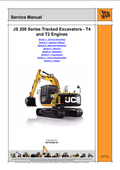 JCB JS 200 Series Tracked Excavator T4 and T2 Engine Service Manual 9813/3200-03 PDF