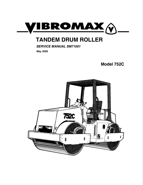 JCB 752C Vibromax Tandem Drum Roller Service Manual SM71001 PDF
