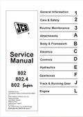 JCB 802, 802.4, 802 Super Service Manual 9803/3140 PDF 