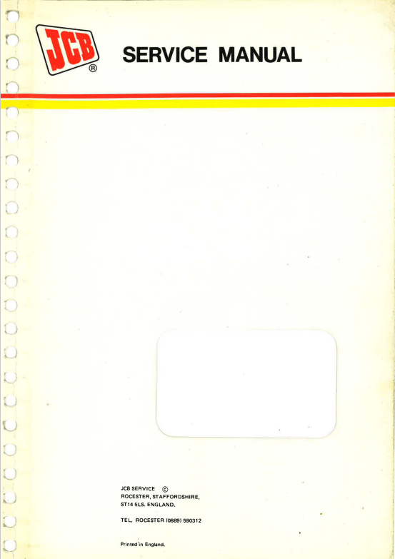 JCB 805, 805B, 806B, 807B, 808 Service Manual 9803/3150 PDF 