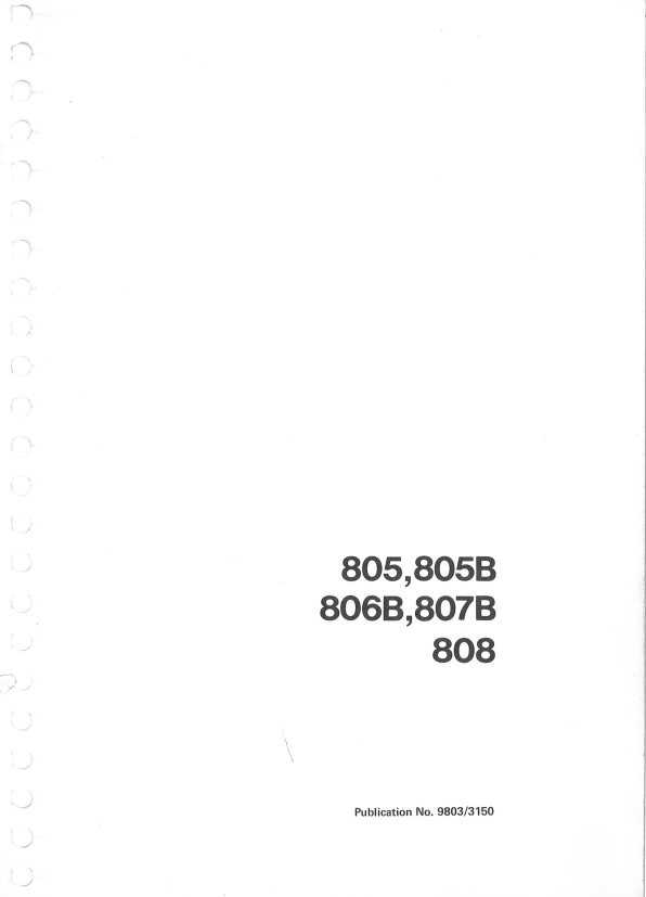 JCB 805, 805B, 806B, 807B, 808 Service Manual 9803/3150 PDF