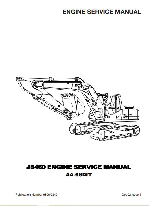 JCB AA-6SDIT, JS460 Engine Service Manual 9806/2240 PDF