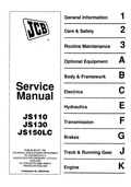 JCB JS110, JS130, JS150LC Service Manual 9803/6100 PDF