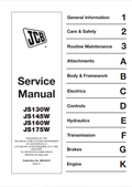 JCB JS130W, JS145W, JS160W, JS175W Service Manual 9803/6310 PDF