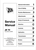 JCB JZ 70 Service Manual 9803/6030 PDF