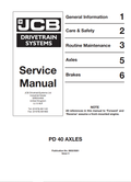 JCB PD 40 Axles Service Manual 9803/9281 PDF