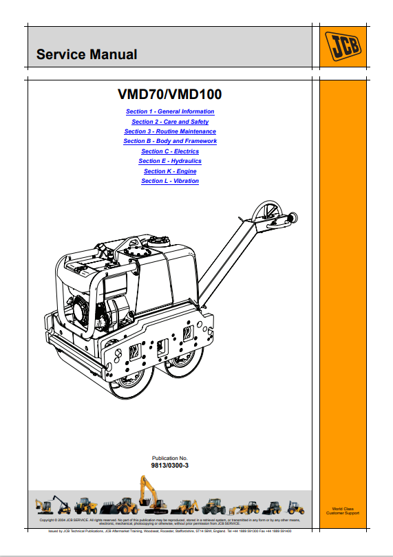 JCB VMD70VMD10 Service Manual 9813/0300-3 PDF