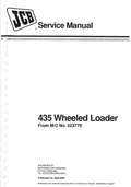 JCB Wheeled Loader 435 Service Manual 9803/4300 PDF