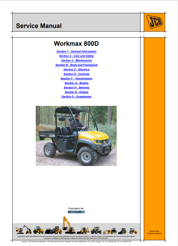 JCB Workmax 800D Service Manual 9813/0450-1 PDF