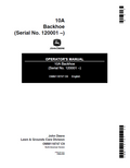 John Deere 10A Backhoe Operator Manual OMM118747 PDF