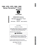 John Deere 11550, 1570, 1575, 1580, 1585 Series TerrainCut™ Front Mowers Operator Manual OMTCU39307 PDF