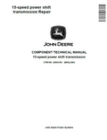 John Deere 15 speed power shift transmission Repair Technical Manual CTM169 PDF